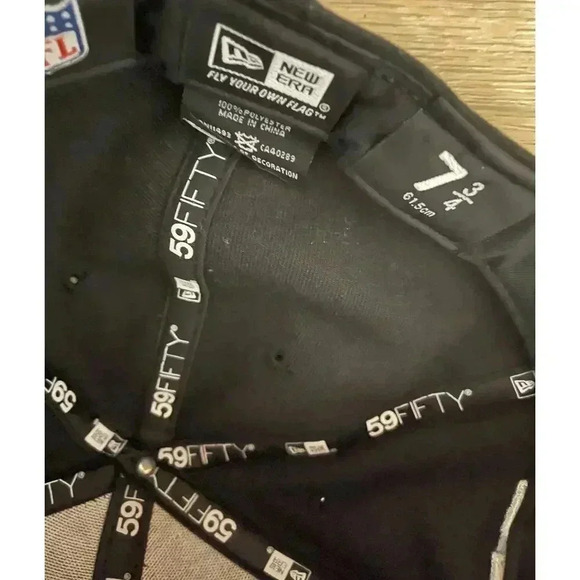 NFL New Era New Orleans Saints 59Fifty Hat Cap Sz 7 3/4 Embroidered Gold Brim - Picture 8 of 9